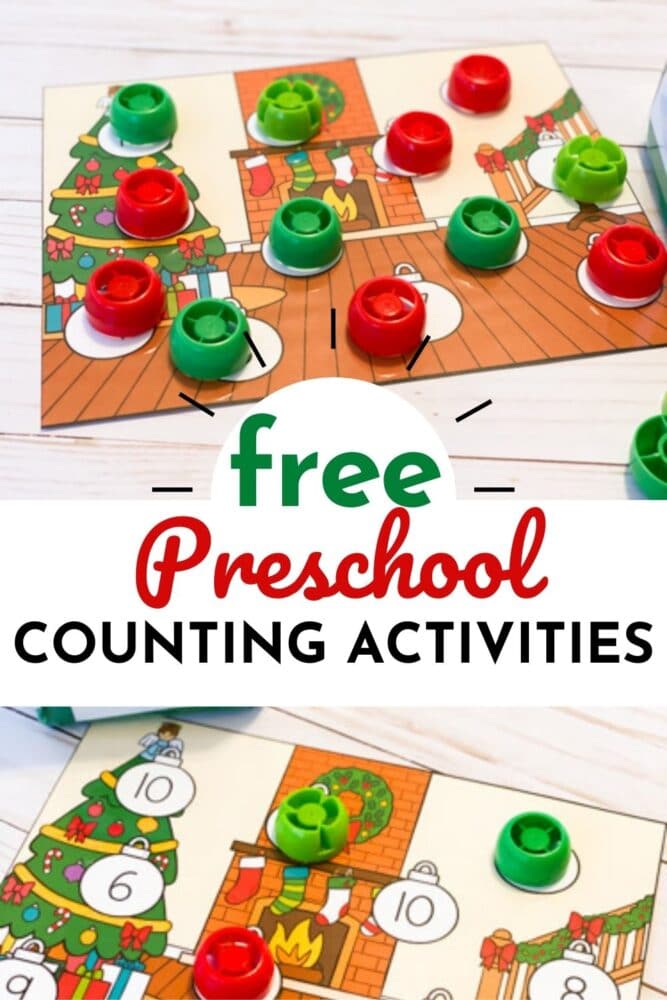 preschool christmas counting game printable free