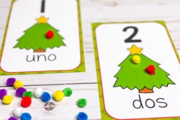 Free Printable Christmas Tree Counting Cards and Posters