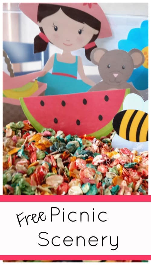 free picnic printable for sensory bins or play dough