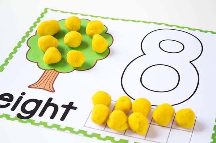 free printable tree play dough counting mats 1 10