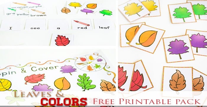 Free Fall Colors Printable Activities for Preschoolers