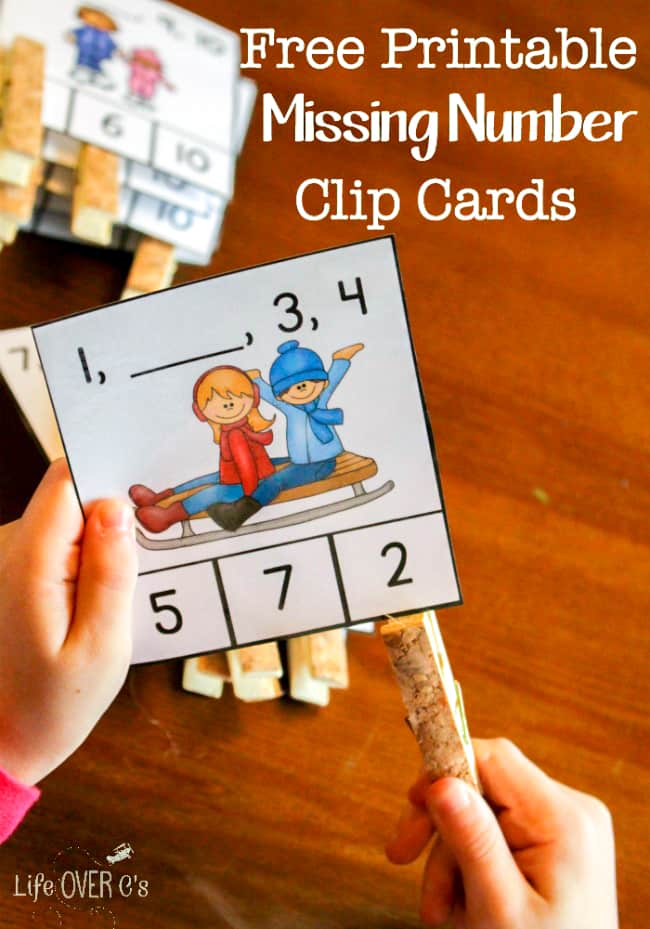 FREE Missing Number Clip Cards for Kindergarten