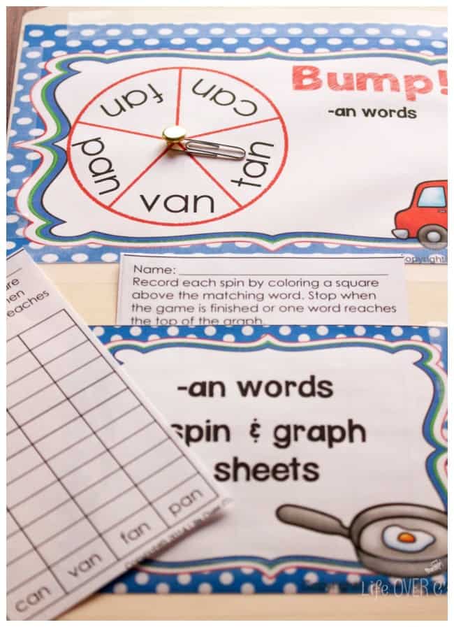 bump free printable cvc game for kindergarten life over cs