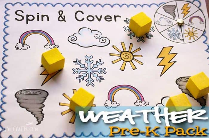 learning about weather is lots of fun with this free printable weather pre-k pack. the five activities are easy to put together too!