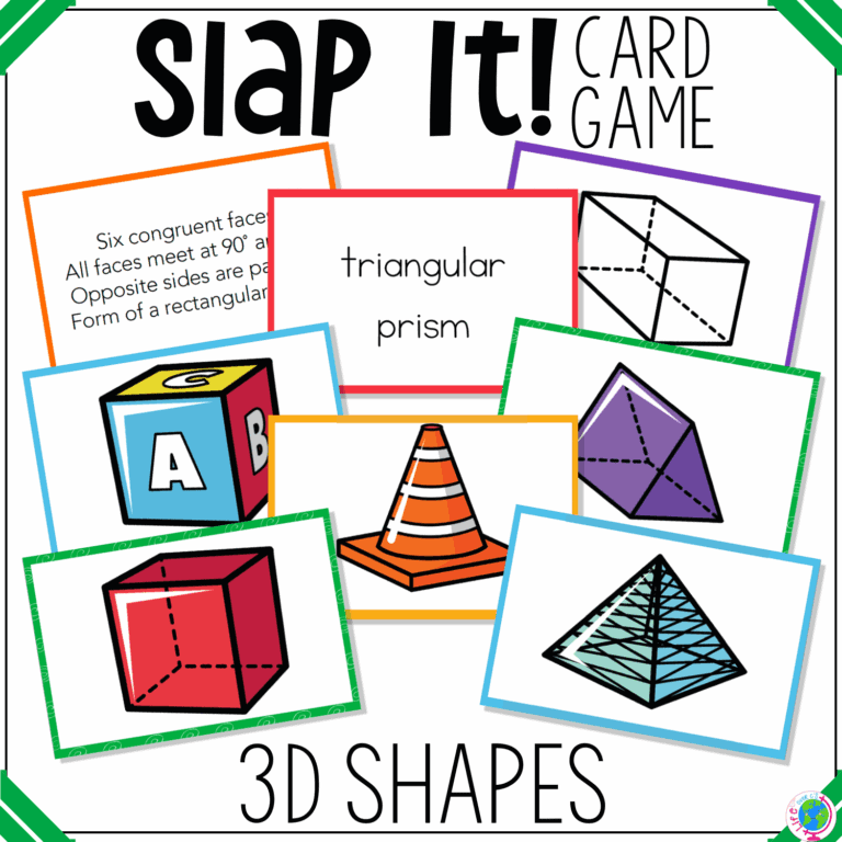 low-prep 3d shape matching card game for kids, designed for math centers, homeschool lessons, and therapy sessions focused on geometry and shape recognition.