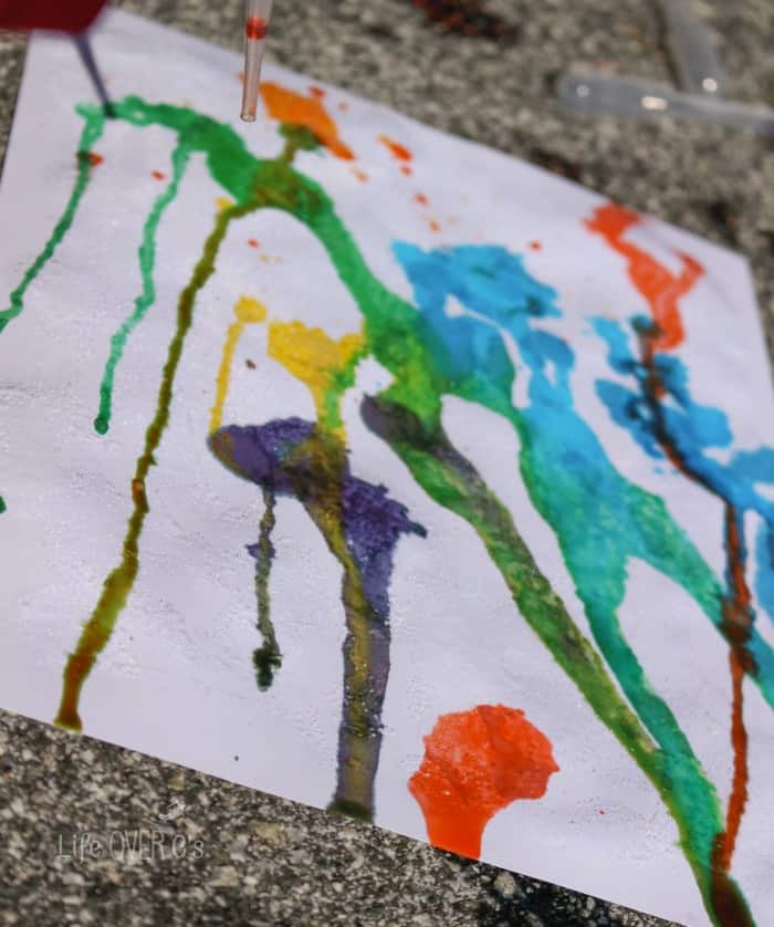 Rainbow Drip Art Painting with Kids