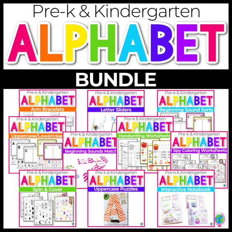 alphabet activities bundle for preschool and kindergarten