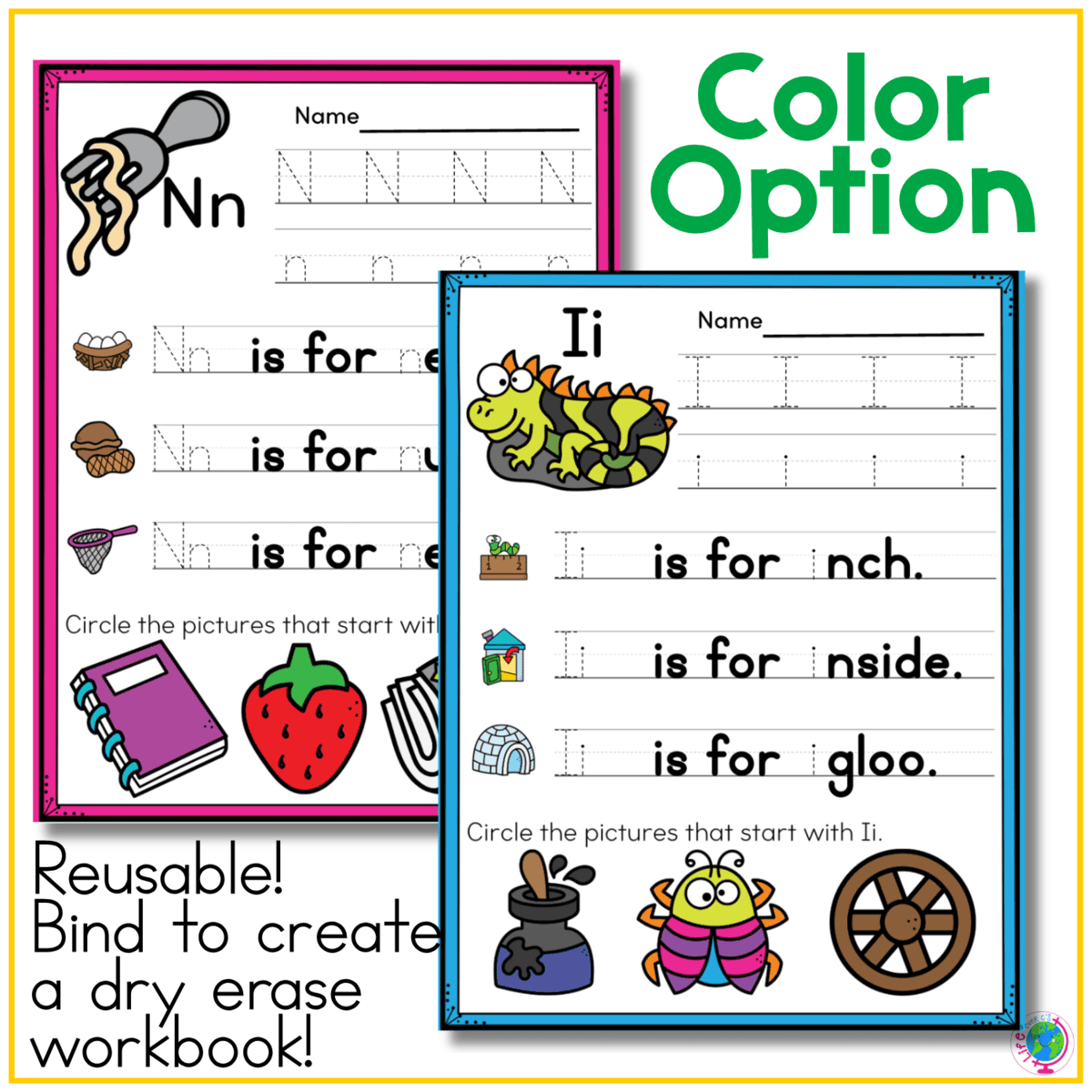 full color alphabet handwriting practice worksheets