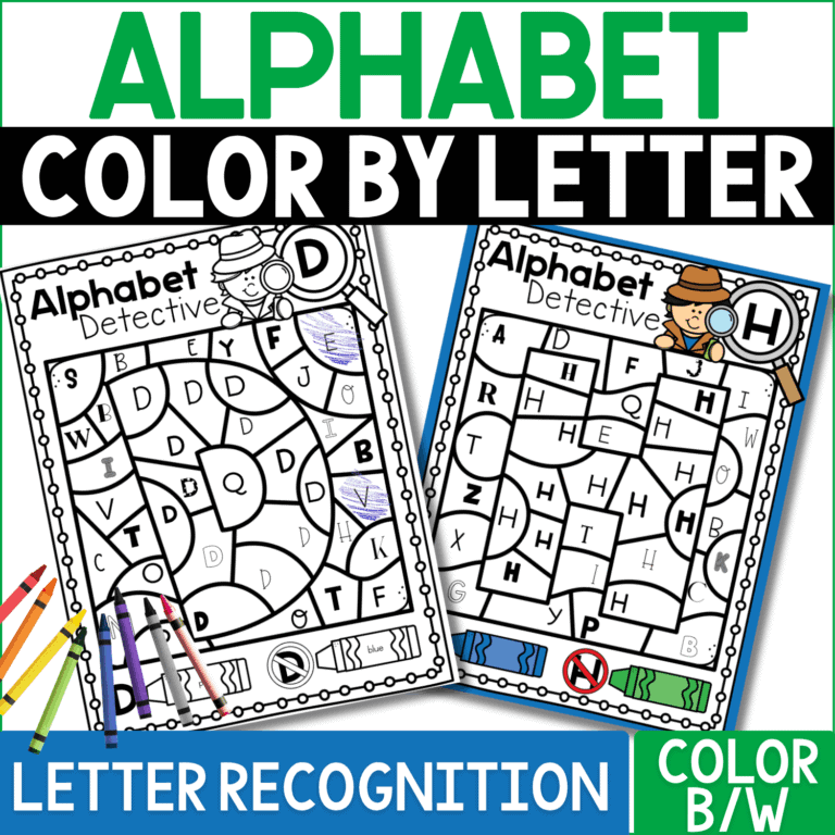 alphabet color by letter coloring activity for letter recognition