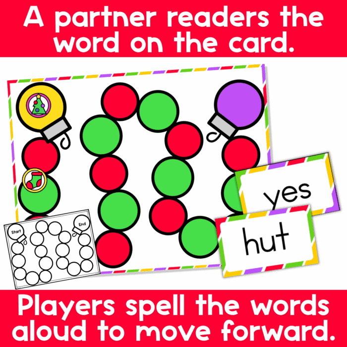 Fun Christmas Themed CVC Word Families Game