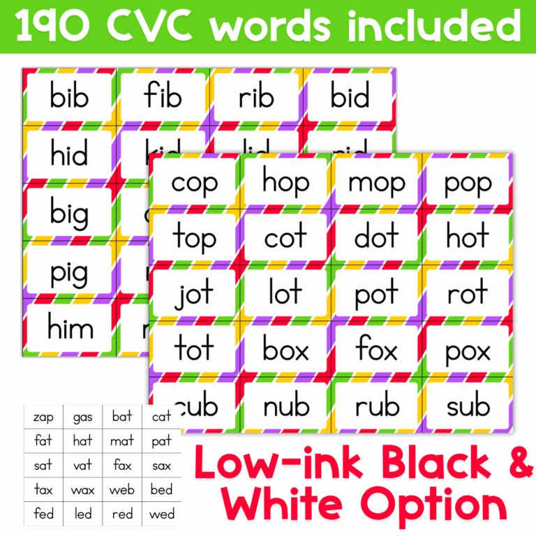 Fun Christmas Themed CVC Word Families Game