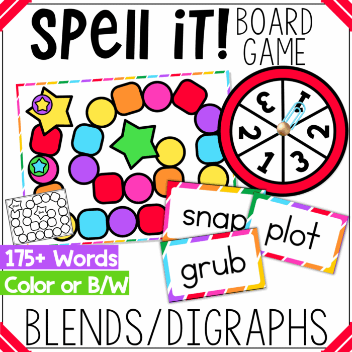 ccvc initial blends and digraphs board game