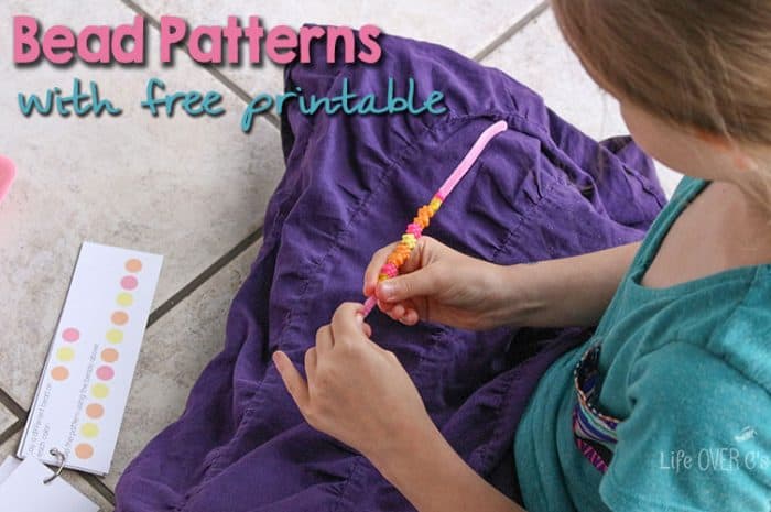 create beautiful spring patterns with this free printable! works with any type of beads simply place the beads on the circles as a guide! perfect math activity.