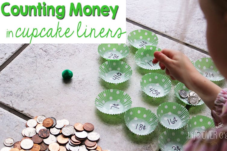 Math With Cupcake Liners Counting Money Game - using cupcake liners for math can be an easy way to prepare a new activity