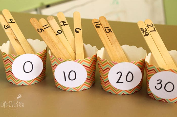 Rounding Numbers to the Nearest Ten with Craft Sticks