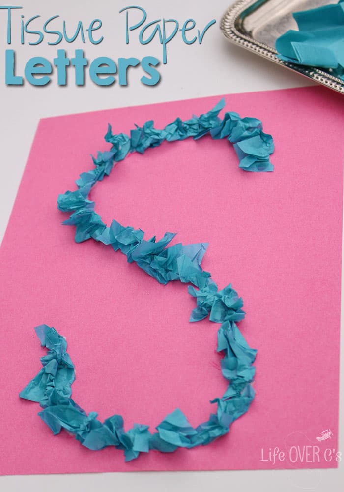 Tissue Paper Letter Activity for Preschoolers