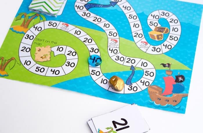 free printable pirate board game rounding to tens