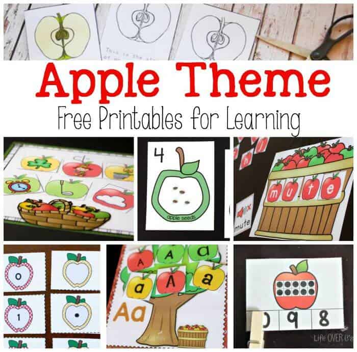 free apple printables for learning