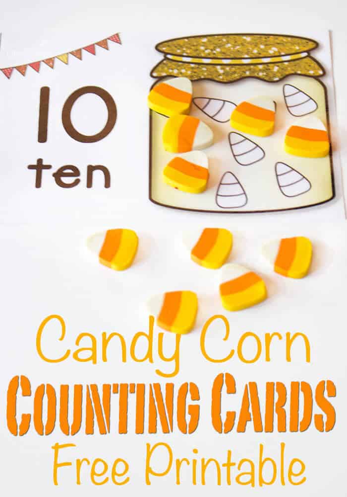 Free Printable Candy Corn Counting Cards