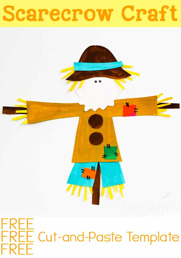 Cut and Paste Scarecrow Craft for Fall