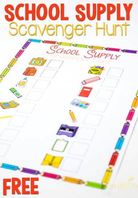 Free Back to School Scavenger Hunt Printable - Life Over C's