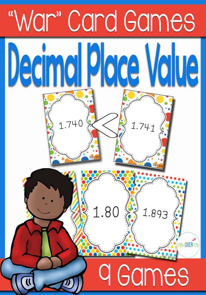 decimal place value war card game