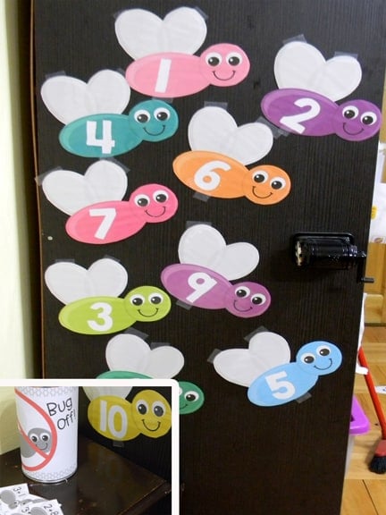 Addition Facts Within 10: Swat the Sum Game 24 kids will have so much fun playing swat the sum at they use a fly swatter to hit the sums of their addition facts! there is even a "bug off" repellent "jar".
