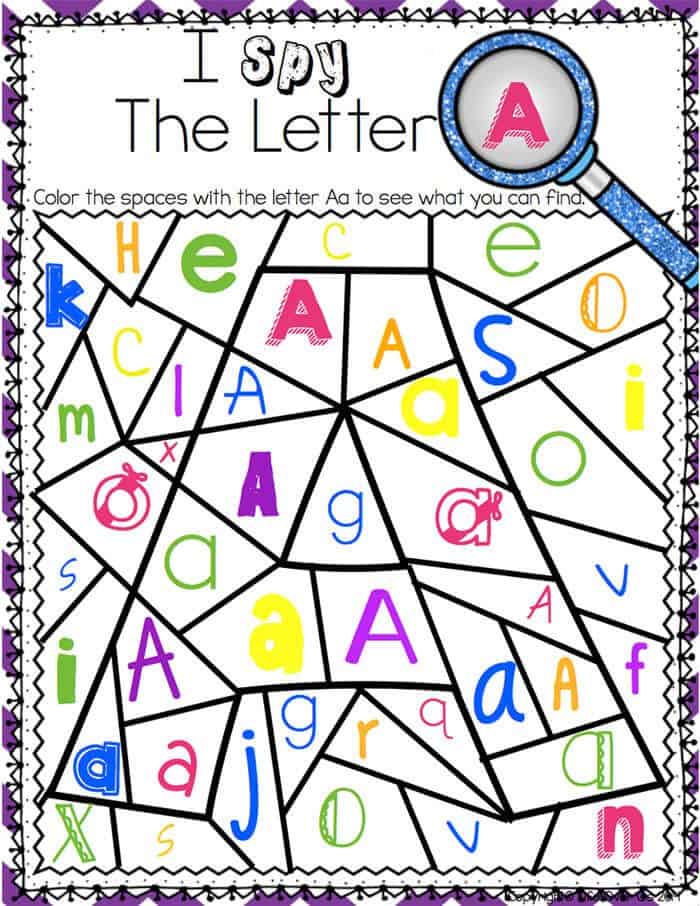 alphabet i spy no prep printables centers