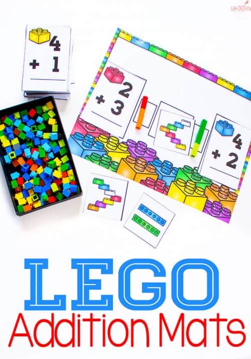 LEGO Addition Mat For Greater Than Less Than Free Printable