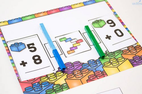 LEGO Addition Mat For Greater Than Less Than Free Printable