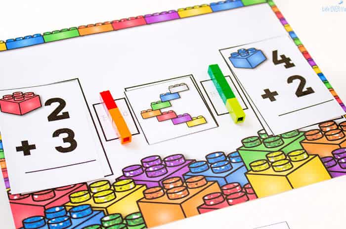 LEGO Addition Mat For Greater Than Less Than Free Printable