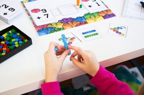 LEGO Addition Mat For Greater Than Less Than Free Printable