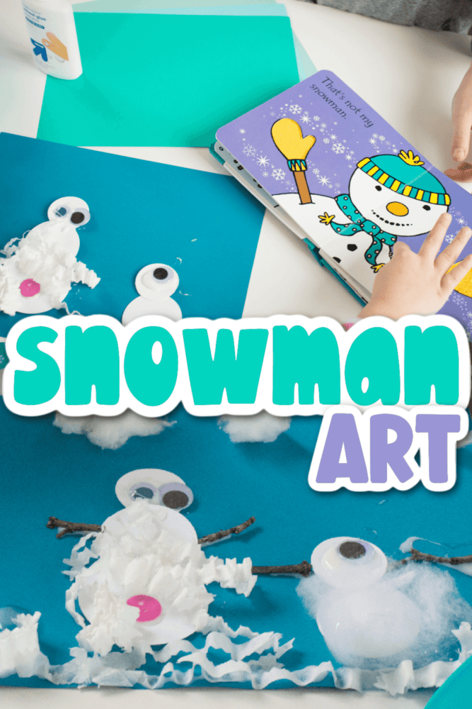 photo showing a snowman craft for preschoolers.
