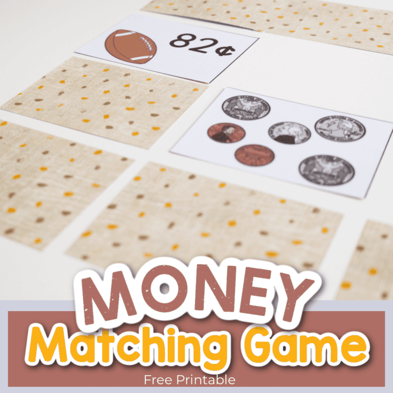 free printable memory matching money game for kids
