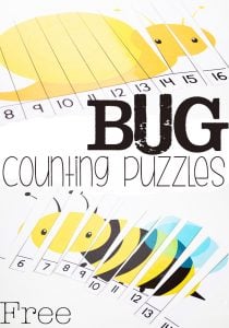 Free Printable Bugs & Insects Counting Puzzles for Kids