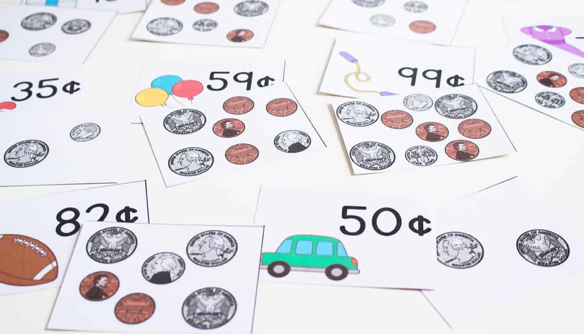 free printable money matching game counting coins