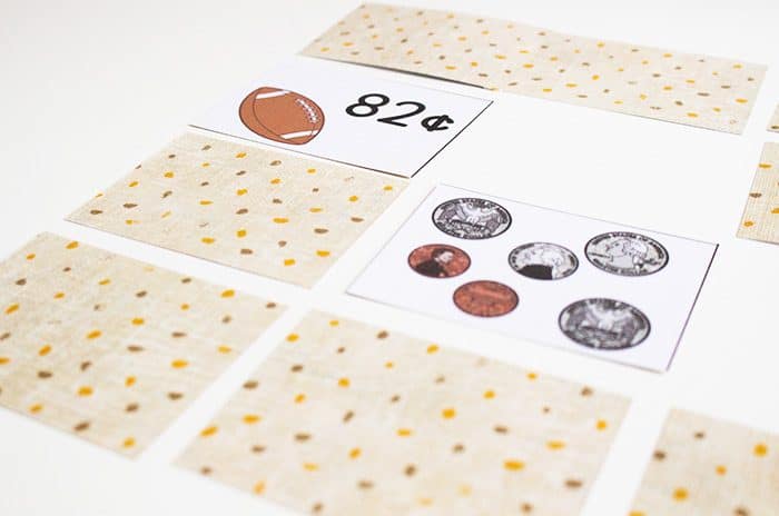 free printable money matching game counting coins