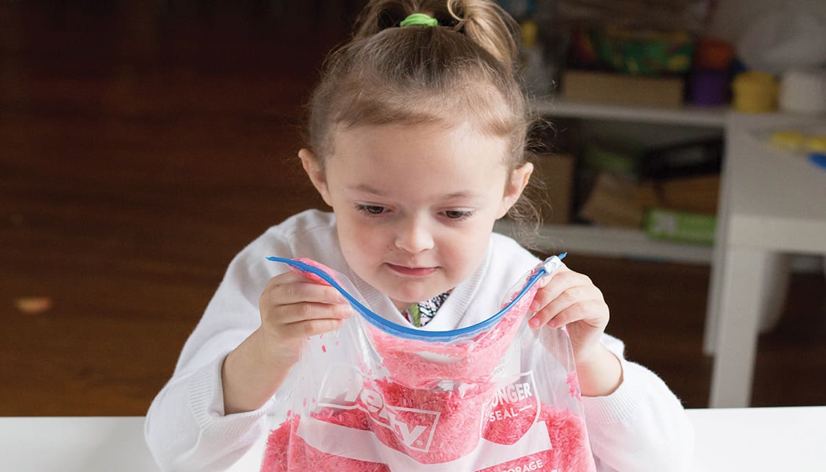 Easy DIY Foam Shape Sensory Bag for Kids