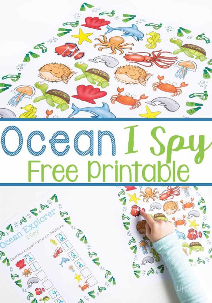 Ocean I Spy Counting Printable for Preschoolers