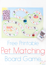 Free Printable Little Pet Matching Board Game