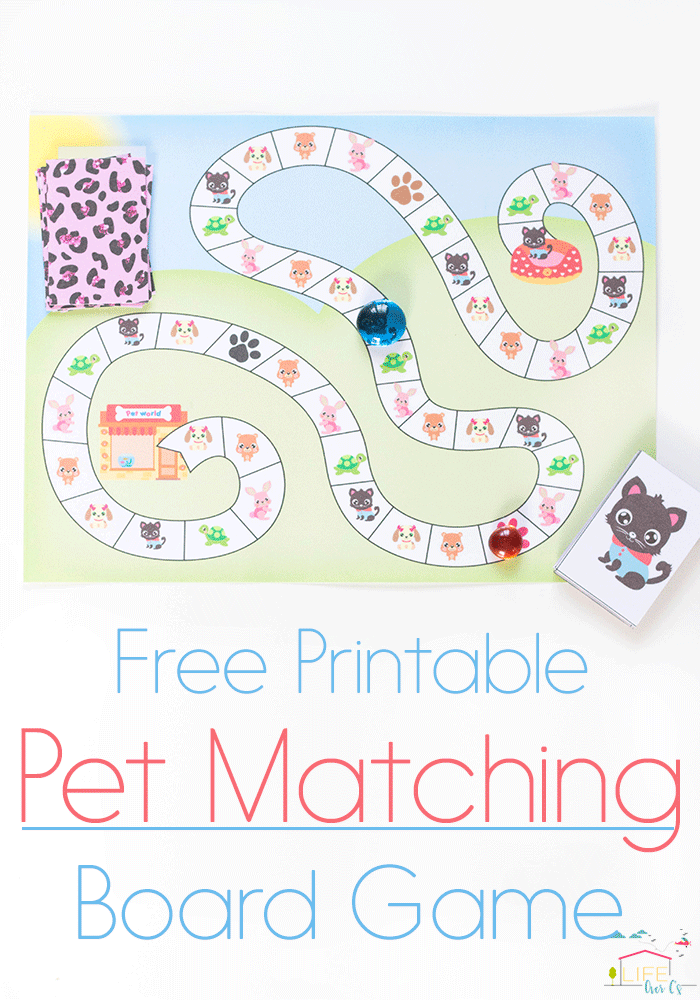 printable little pet matching board game