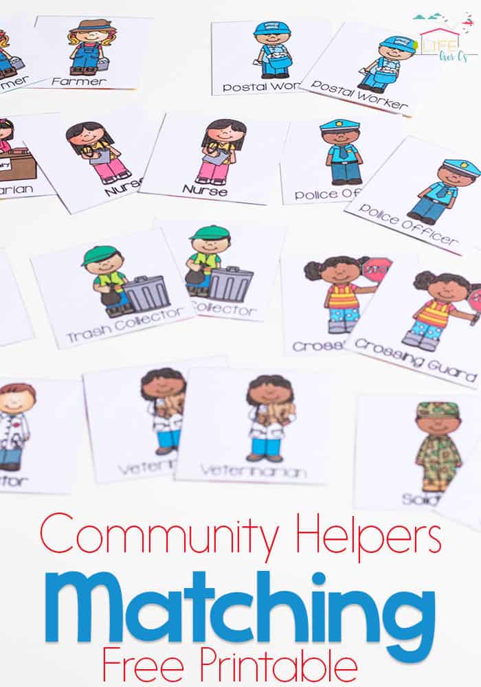 Community Helpers Matching Game for Preschoolers