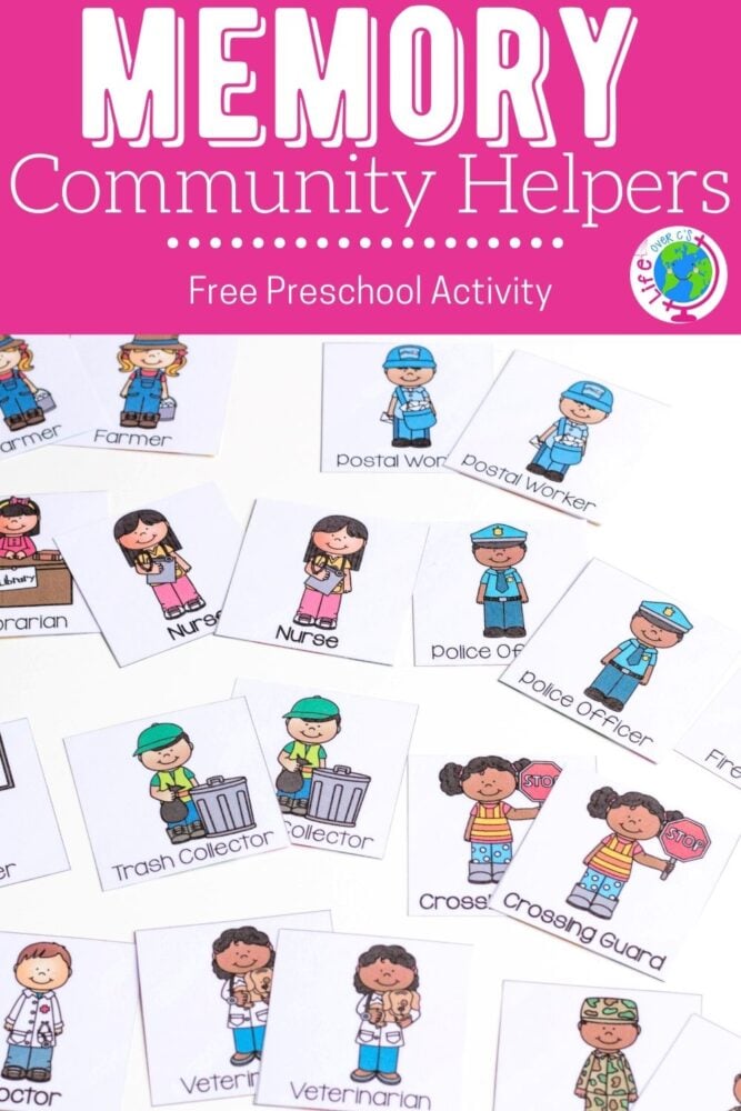 memory community helpers free preschool activity pinterest image