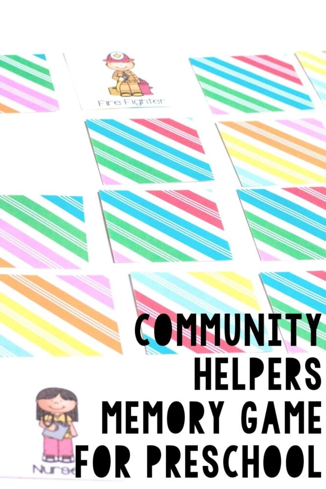 community helpers memory game for preschool pinterest image