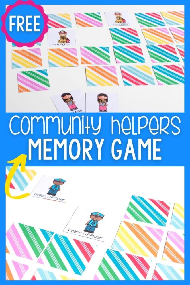 free community helpers memory game for preschoolers