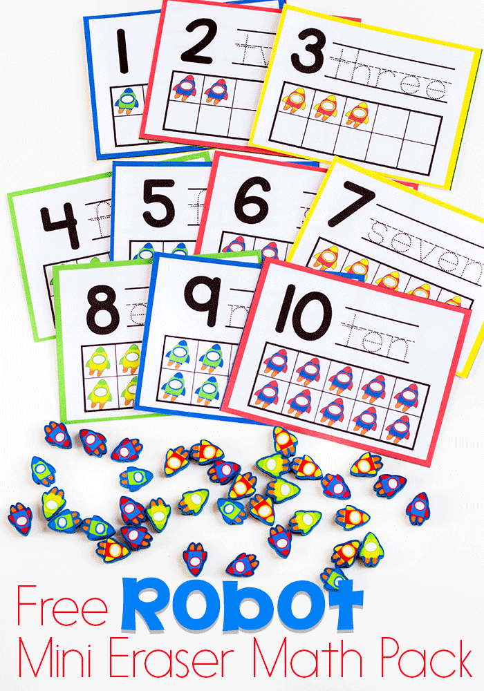 Printable Holiday Math Mats for Mini Erasers - No Time For Flash Cards