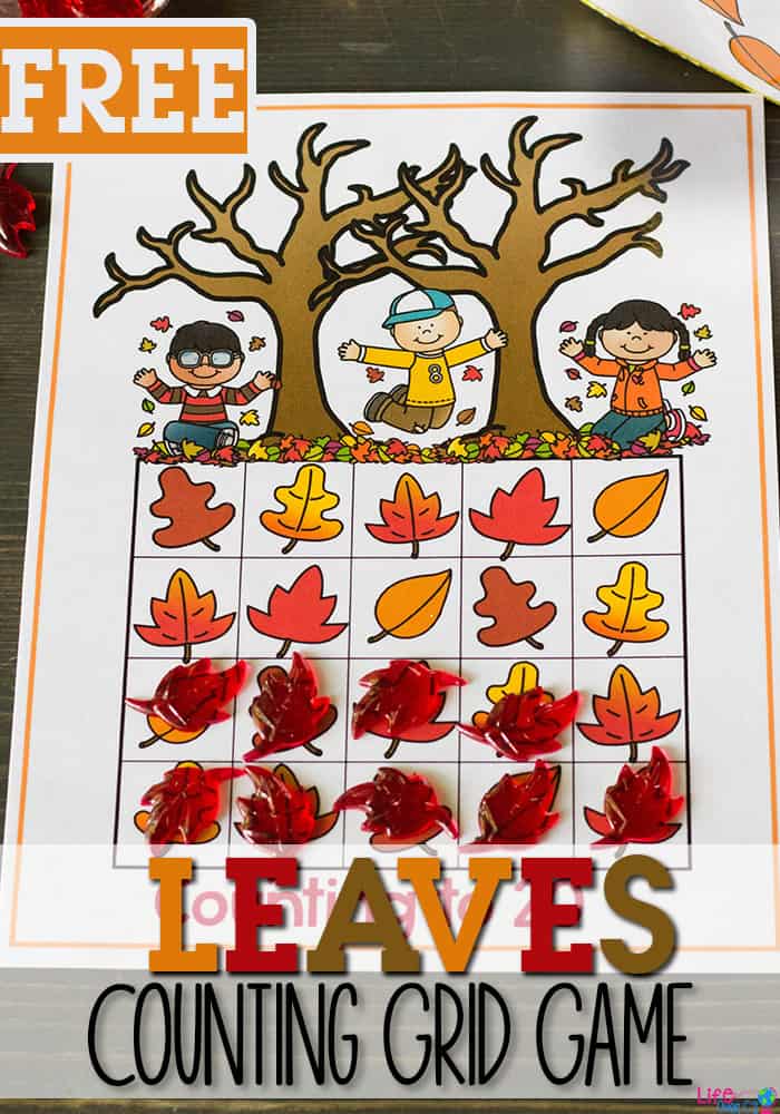 free printable fall leaves counting grid games for preschool life printable leaves