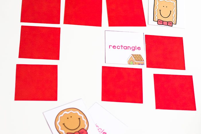 these shape games for kindergarten are a great way to review shapes during your christmas theme! these adorable gingerbread activities make learning shapes so much fun!