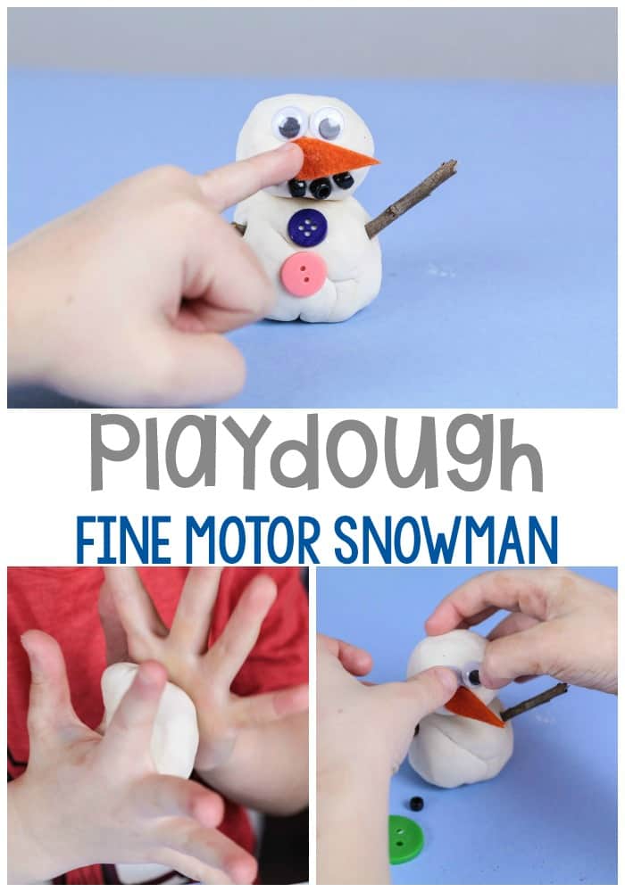 Preschool Playdough Fine Motor Snowman