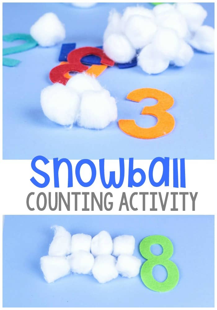 Indoor Snowball Number Race for Kids - Toddler Approved